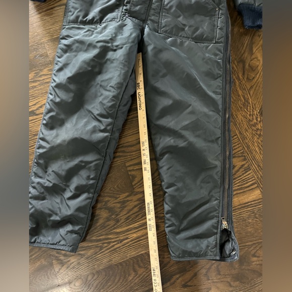 Vintage medium Refrigiwear winter snowsuit blue double zip leg snowmobile ice - Picture 2 of 14